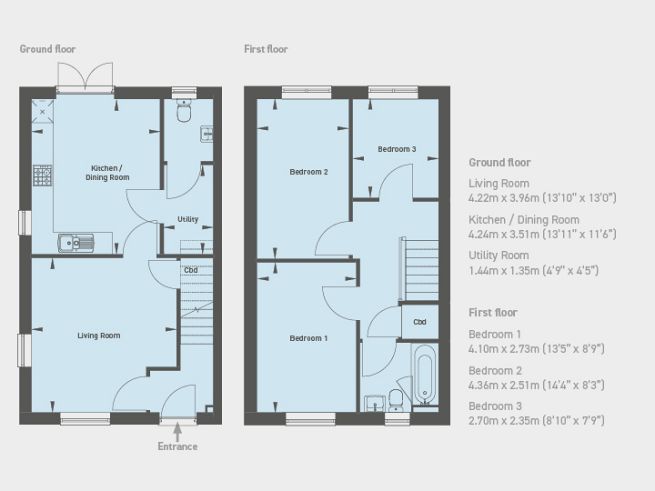 Floor plan 3 bedroom house - artist's impression subject to change